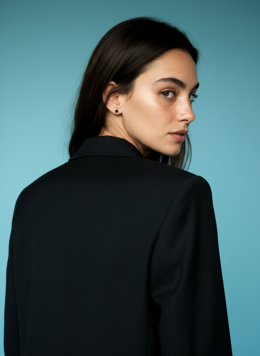 Black Tailored Blazer - Sophisticated Women's Power Blazer