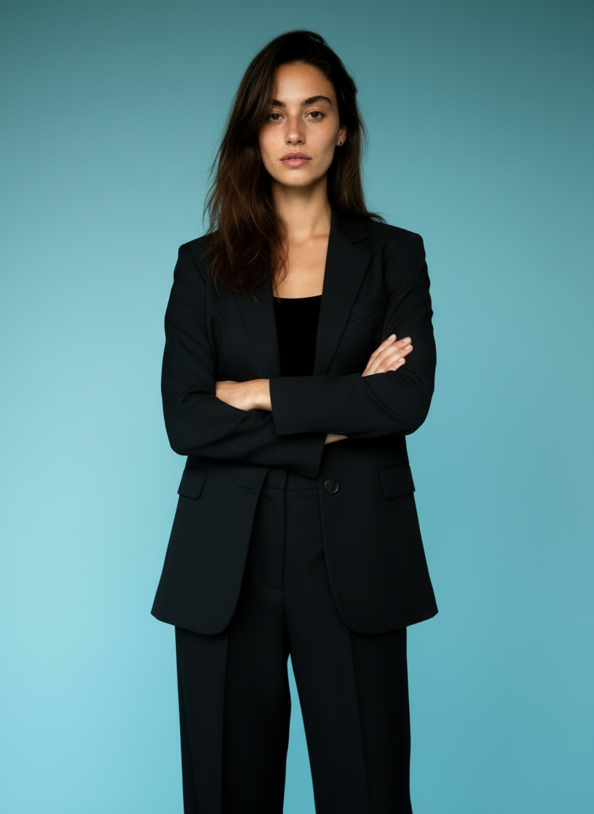 Black Tailored Blazer - Sophisticated Women's Power Blazer