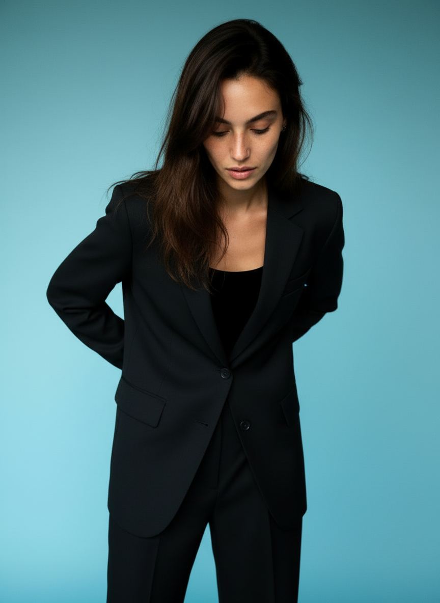 Black Tailored Blazer - Sophisticated Women's Power Blazer