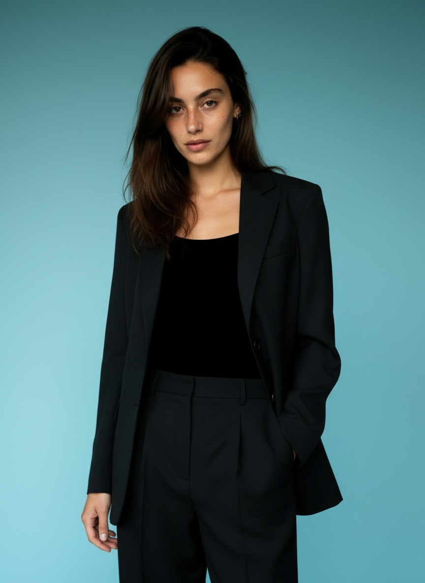 Black Tailored Blazer - Sophisticated Women's Power Blazer