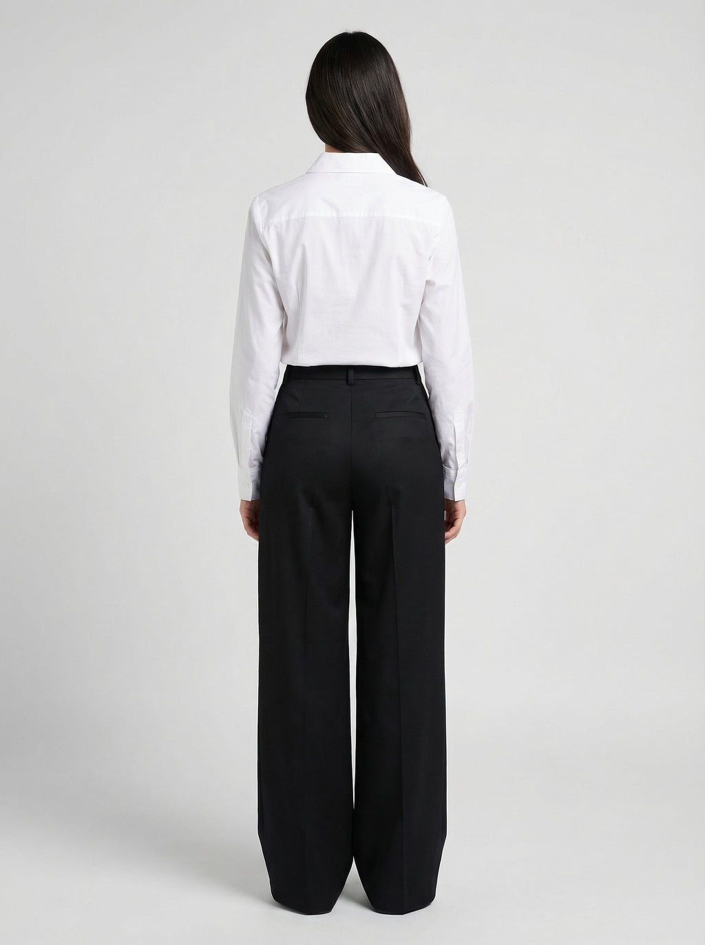 Black Wide-Leg Trousers - Elegant High-Waisted Dress Pants