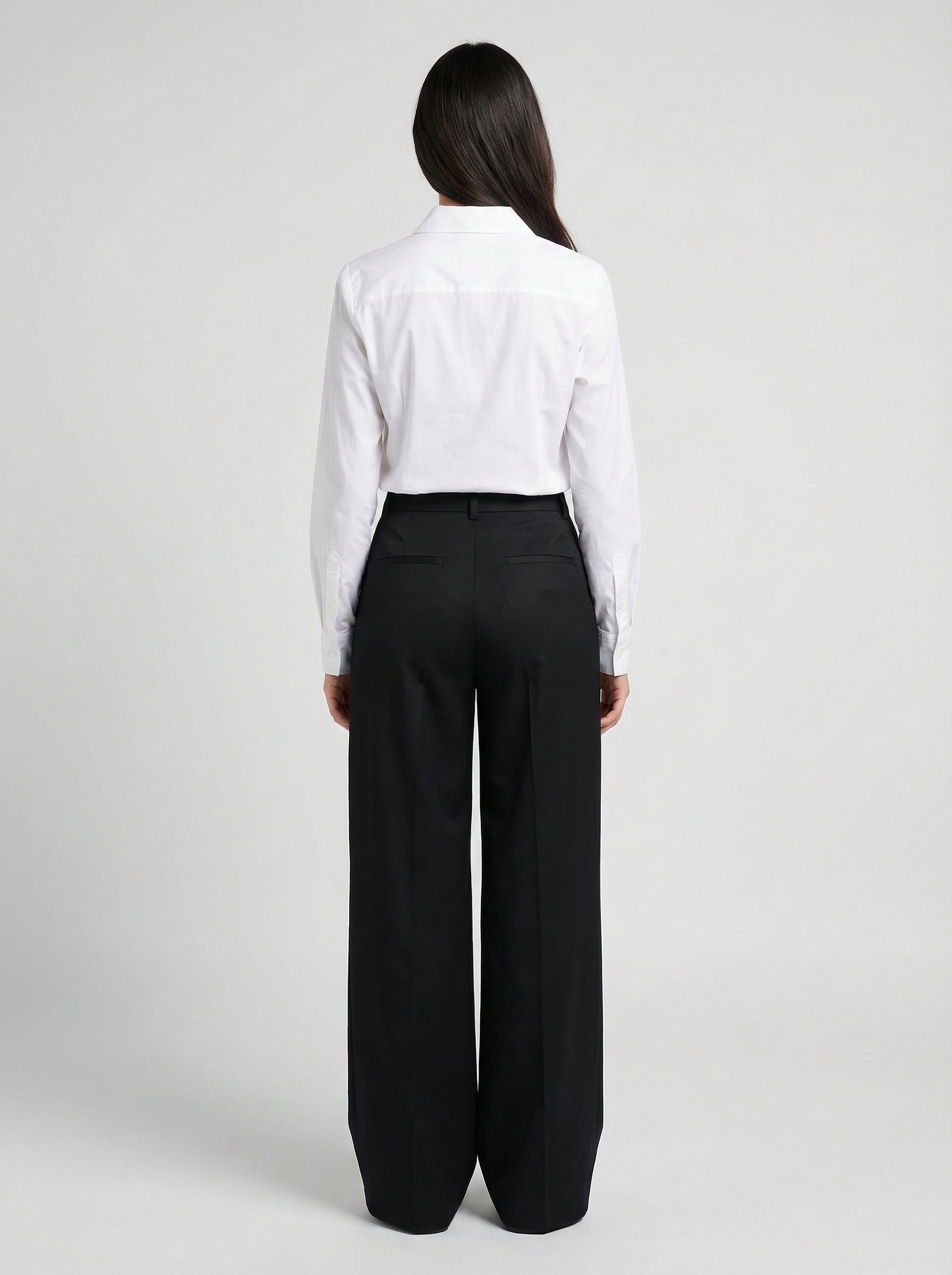 Black Wide-Leg Trousers - Elegant High-Waisted Dress Pants