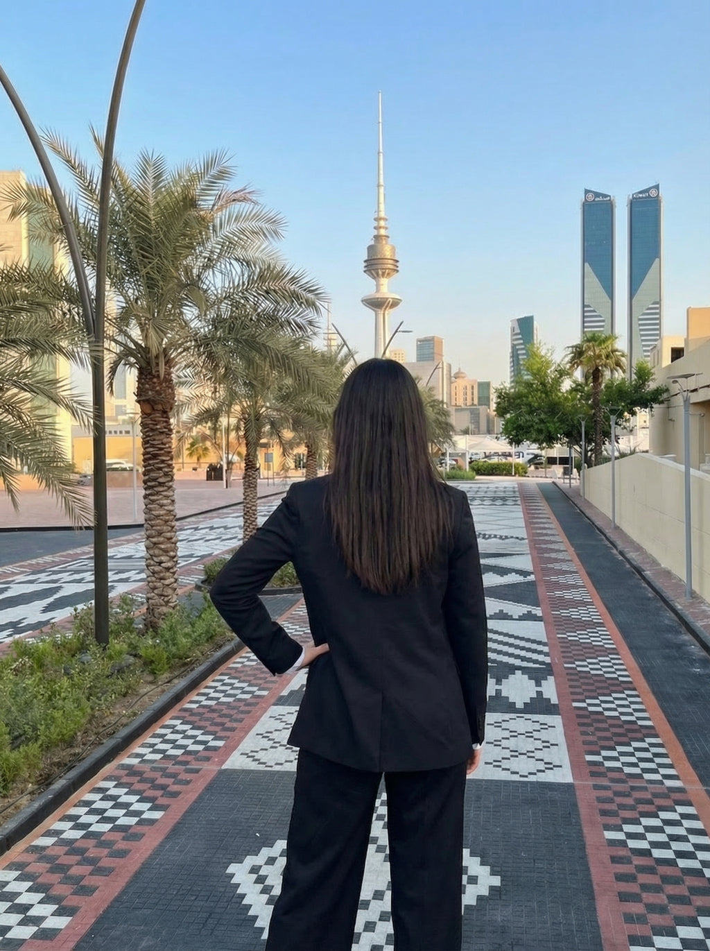 Black Power Suit Set - Tailored Blazer & Wide-Leg Trousers