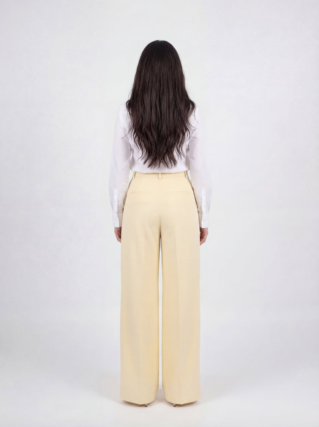 Beige Straight-Leg Trousers - Elegant High-Waisted Dress Pants