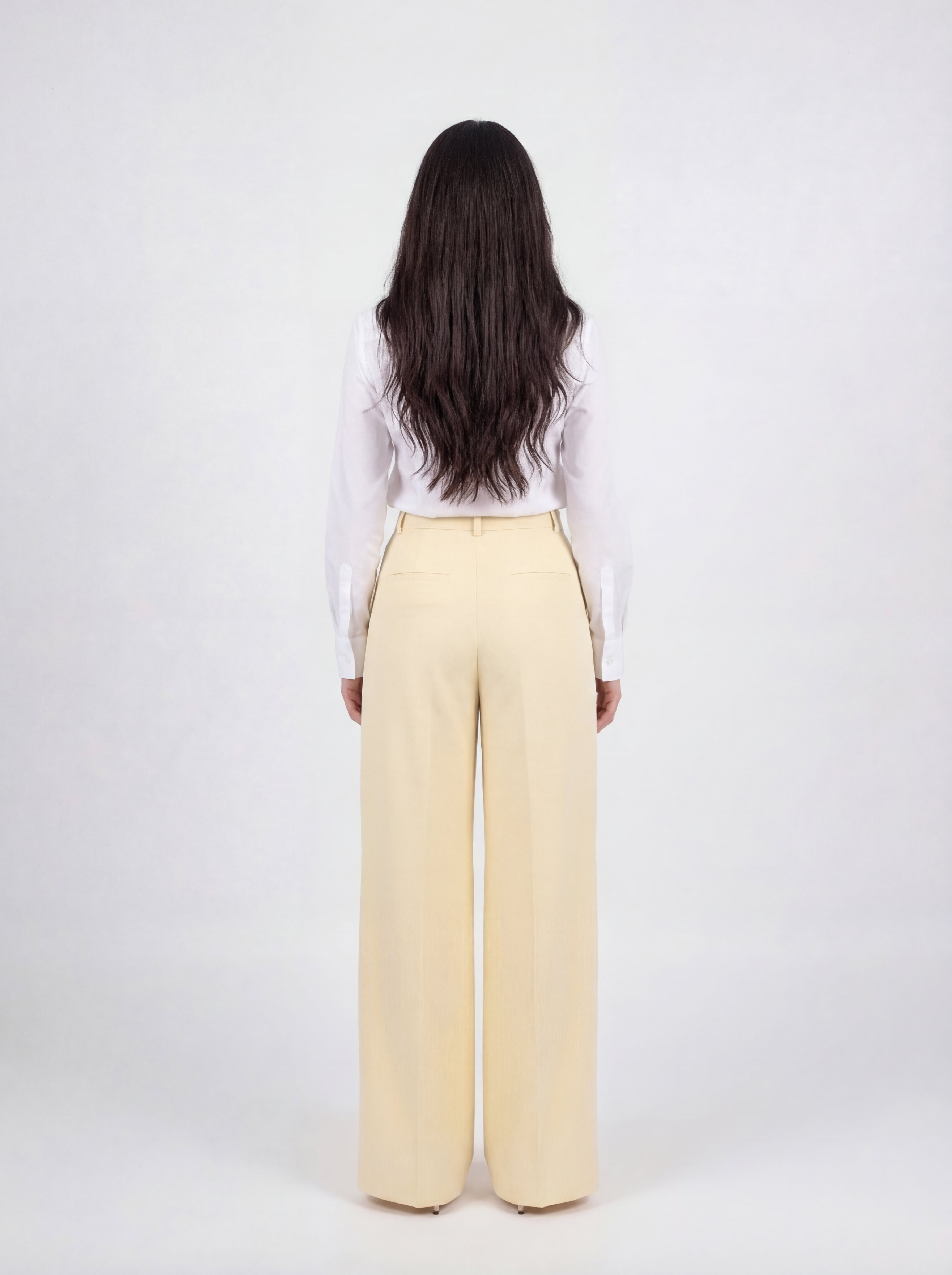 Beige Straight-Leg Trousers - Elegant High-Waisted Dress Pants