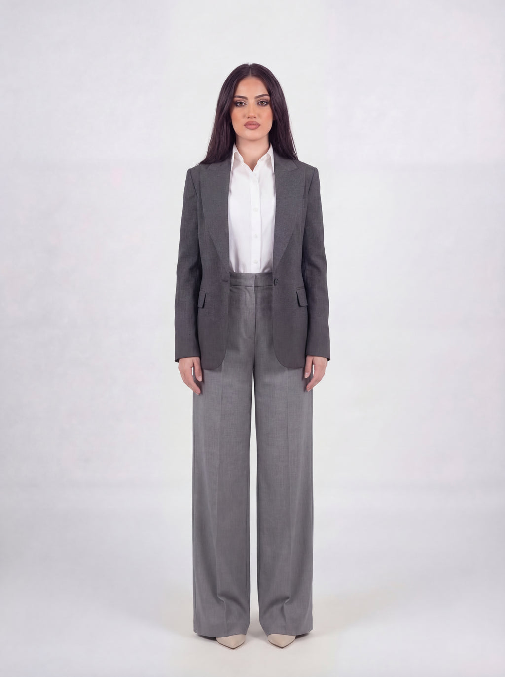 Gray Tailored Blazer - Sophisticated Women's Power Blazer