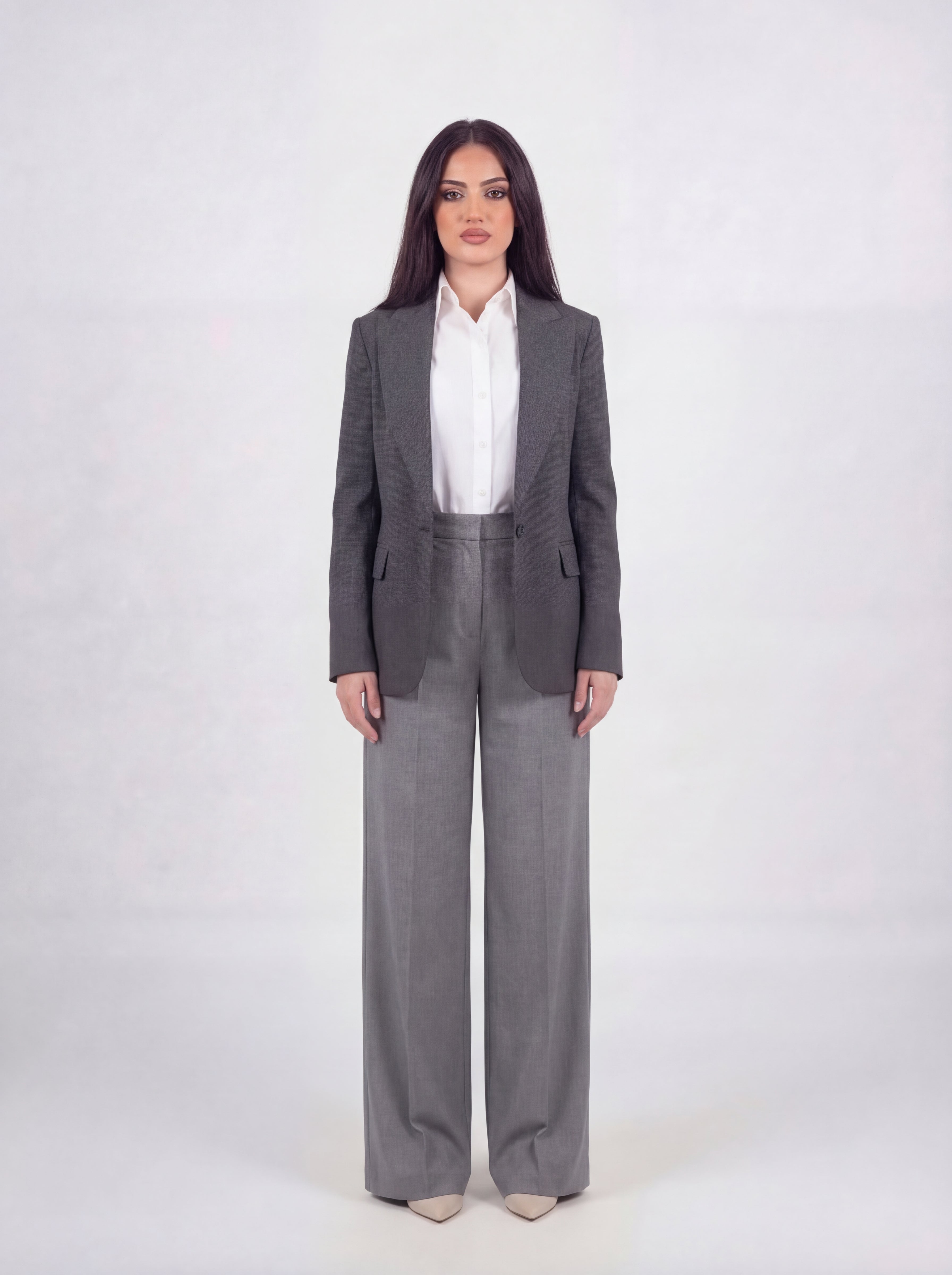 Gray Tailored Blazer - Sophisticated Women's Power Blazer