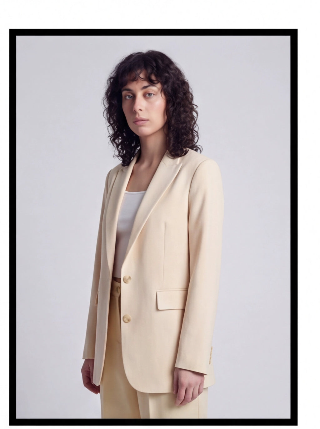 Beige Tailored Blazer - Sophisticated Women's Power Blazer